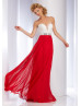 Sexy Red Chiffon Beaded Evening Dress